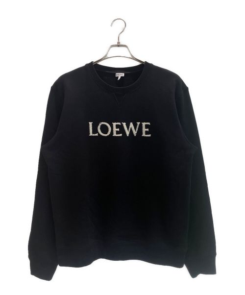 LOEWE（ロエベ）LOEWE (ロエベ) ロゴエンブロダイリー クルーネックスウェット ブラック サイズ:XLの古着・服飾アイテム
