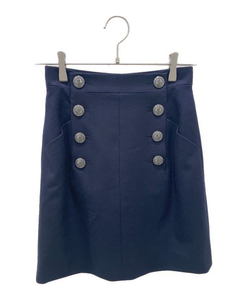 CHANEL（シャネル）CHANEL (シャネル) ウールタイトスカート ネイビー サイズ:34 未使用品の古着・服飾アイテム