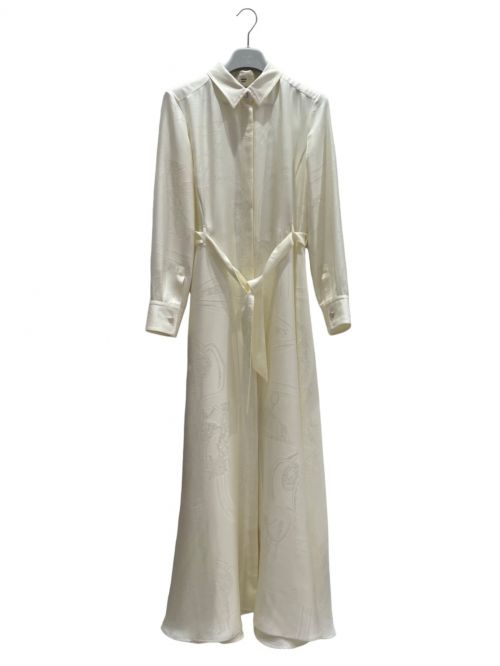 HERMES（エルメス）HERMES (エルメス) 100% Silk shirt dress アイボリー サイズ:34の古着・服飾アイテム