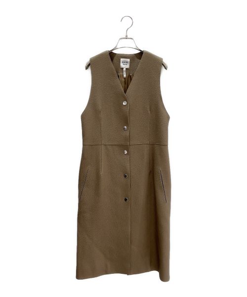 HERMES（エルメス）HERMES (エルメス) Seellier button leather dress エトゥープ サイズ:38の古着・服飾アイテム