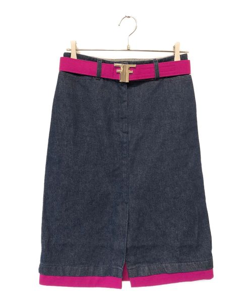 FENDI JEANS（フェンディ ジーンズ）FENDI jeans (フェンディ ジーンズ) デニムスカート インディゴ×ピンク サイズ:SIZE 38の古着・服飾アイテム