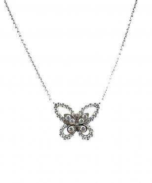 ミニ バタフライ シルエット ダイヤモンド ペンダント