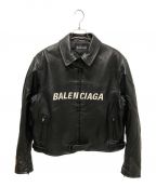 BALENCIAGAバレンシアガ）の古着「中綿レザージャケット」｜ブラック