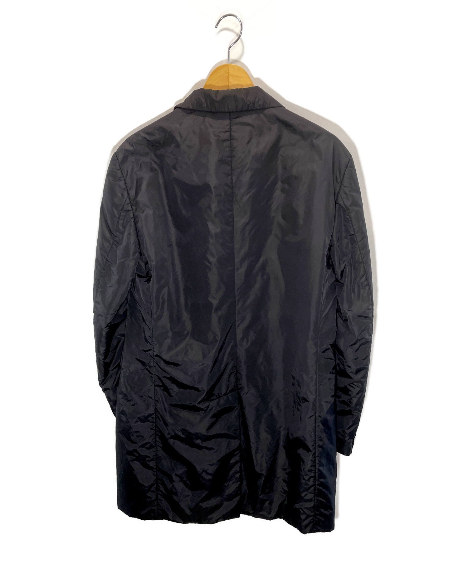 中古・古着通販】PRADA (プラダ) ナイロンチェスターコート ブラック