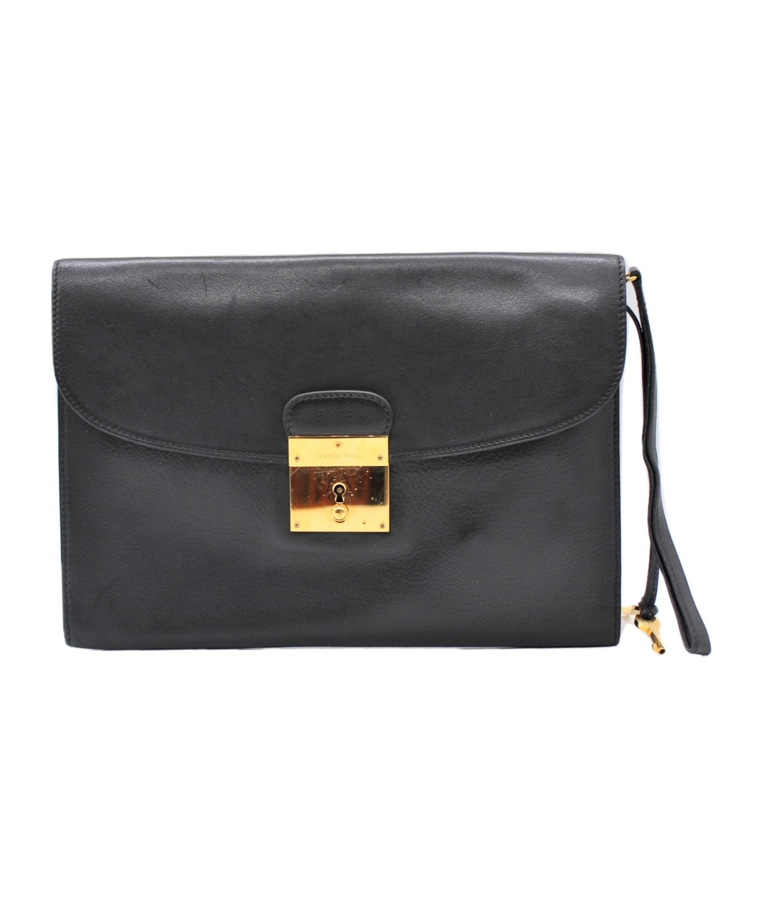 【希少】HERMES I エルメス / クラッチバッグ 中古・古着通販】HERMES (エルメス) クラッチバッグ ブラック サイズ