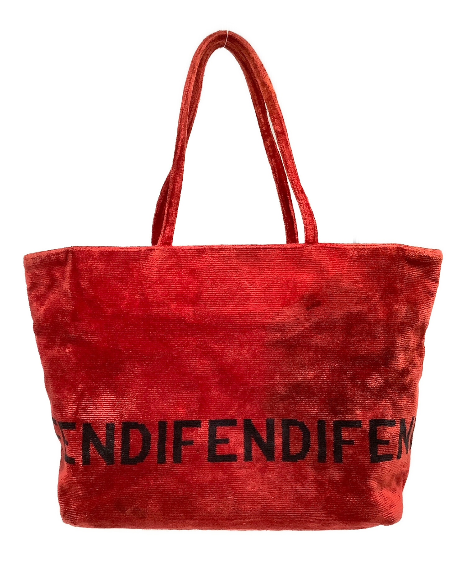中古・古着通販】FENDI (フェンディ) コーデュロイトートバッグ レッド 