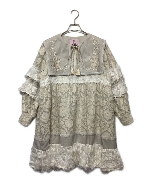 中古・古着通販】rurumu (ルルムウ) エンジェルワンピース ベージュ