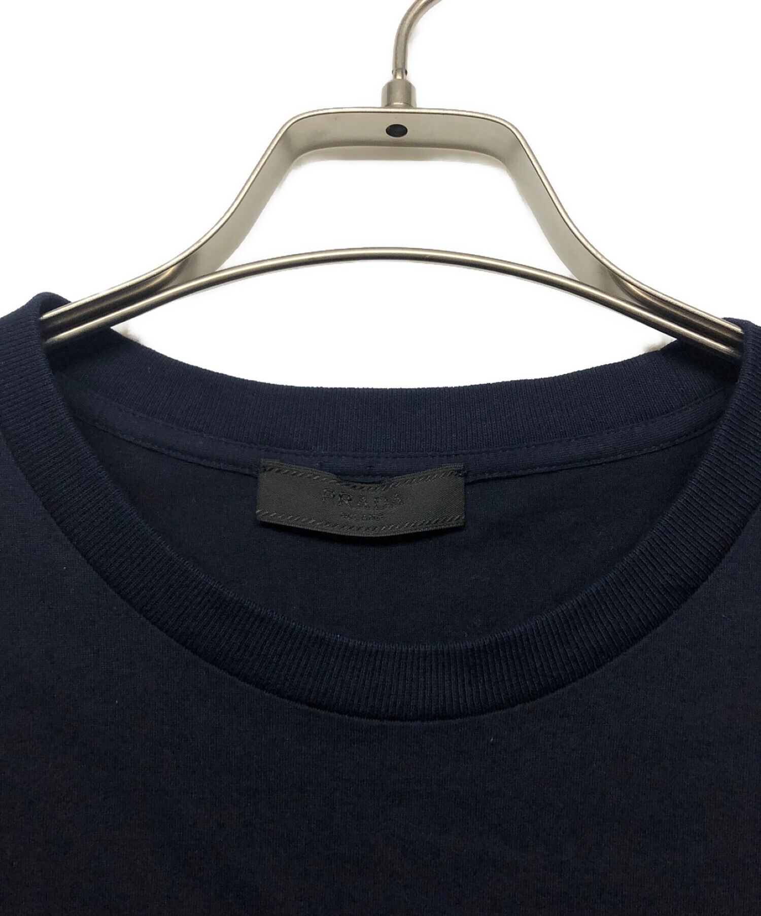 中古・古着通販】PRADA (プラダ) ロゴプリントTシャツ ネイビー