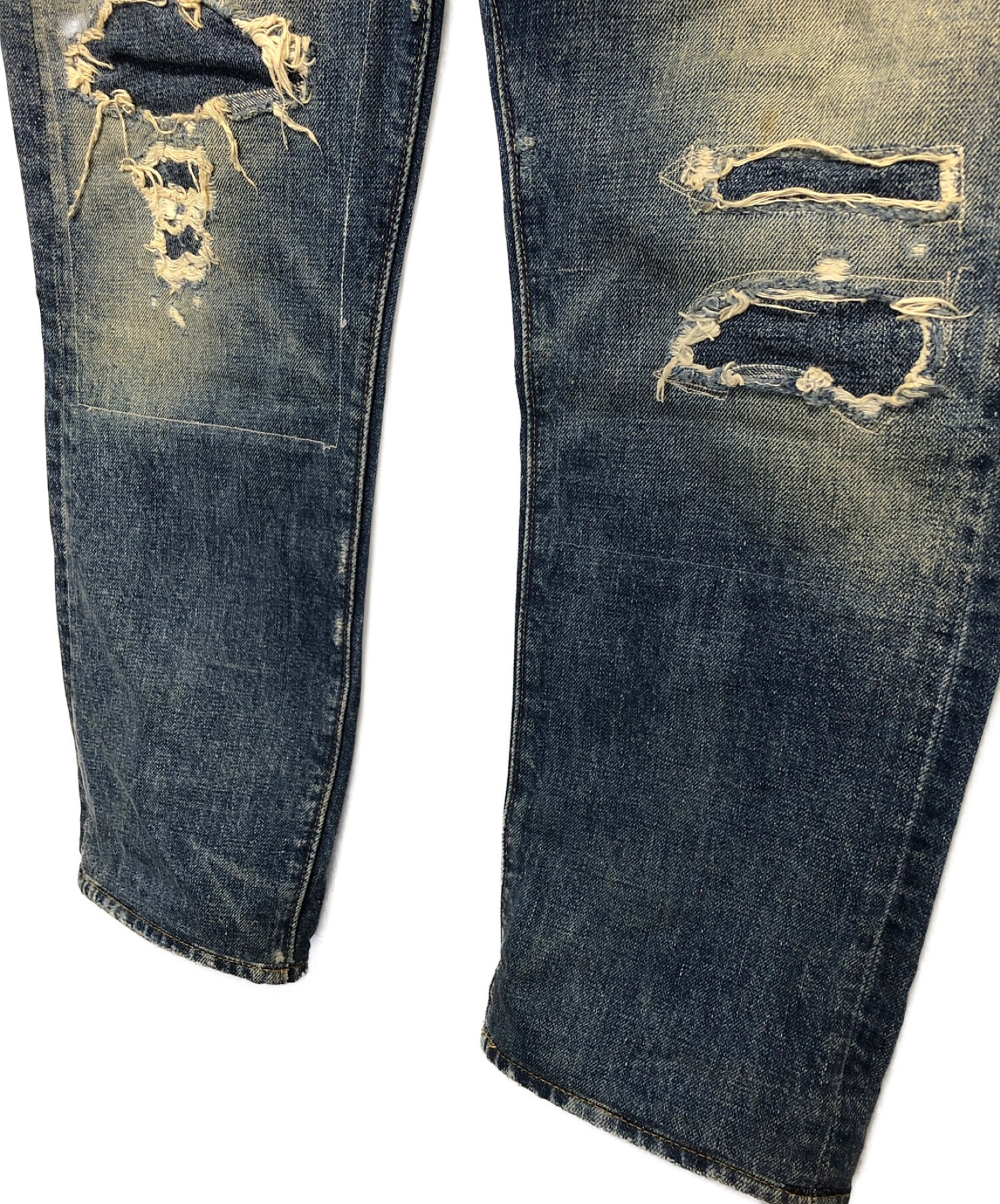 中古・古着通販】RRL (ダブルアールエル) ダメージデニムパンツ 
