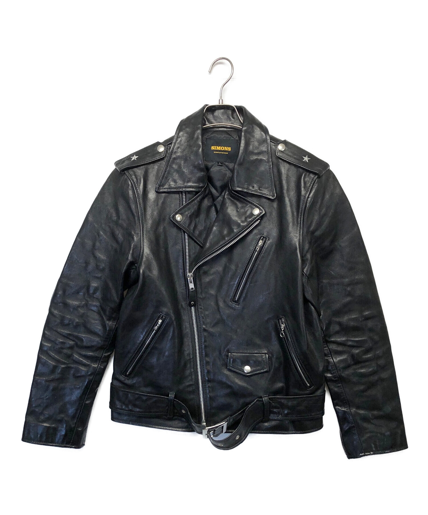 中古・古着通販】Simmons (シモンズ) レザージャケット ブラック