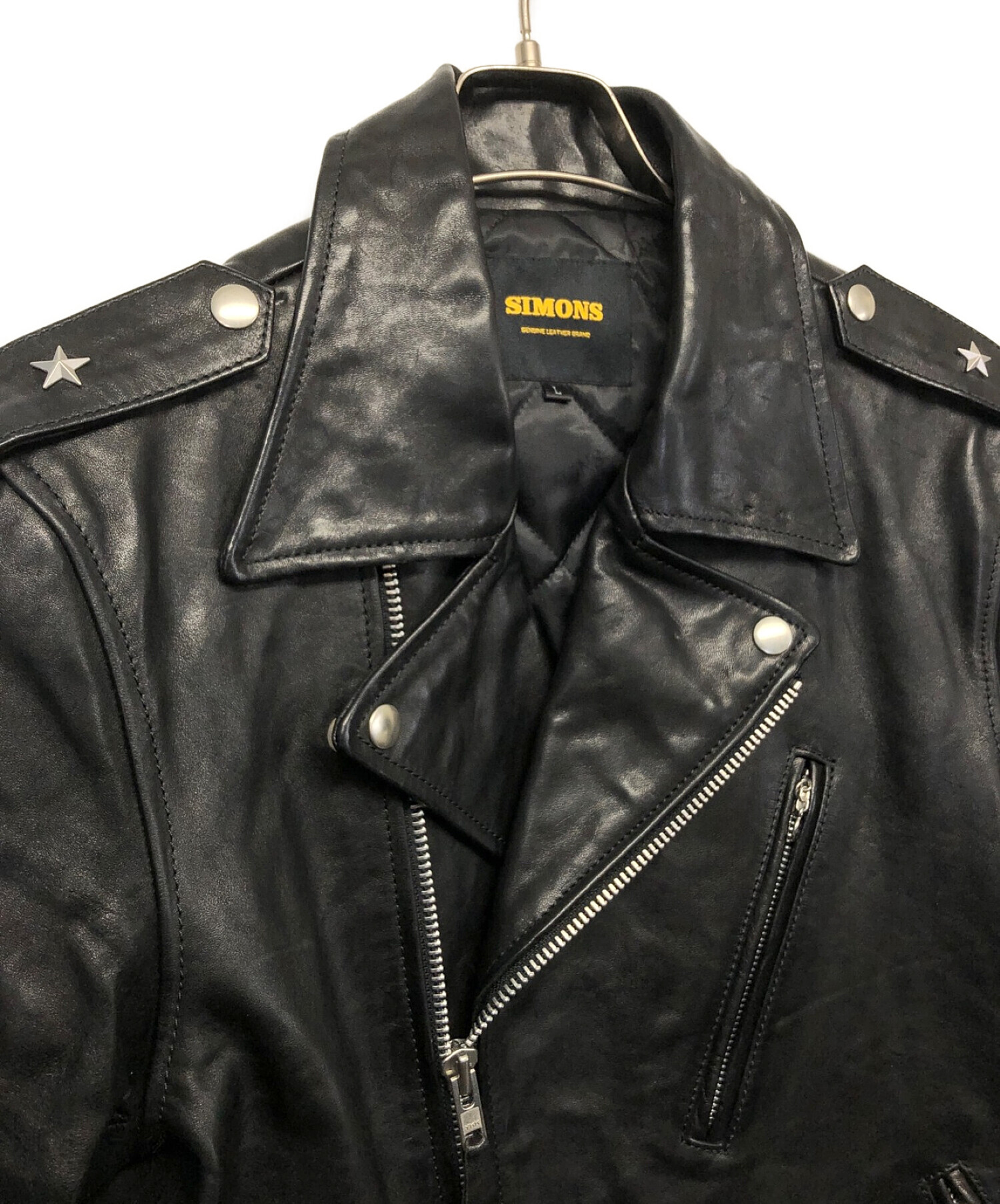 中古・古着通販】Simmons (シモンズ) レザージャケット ブラック