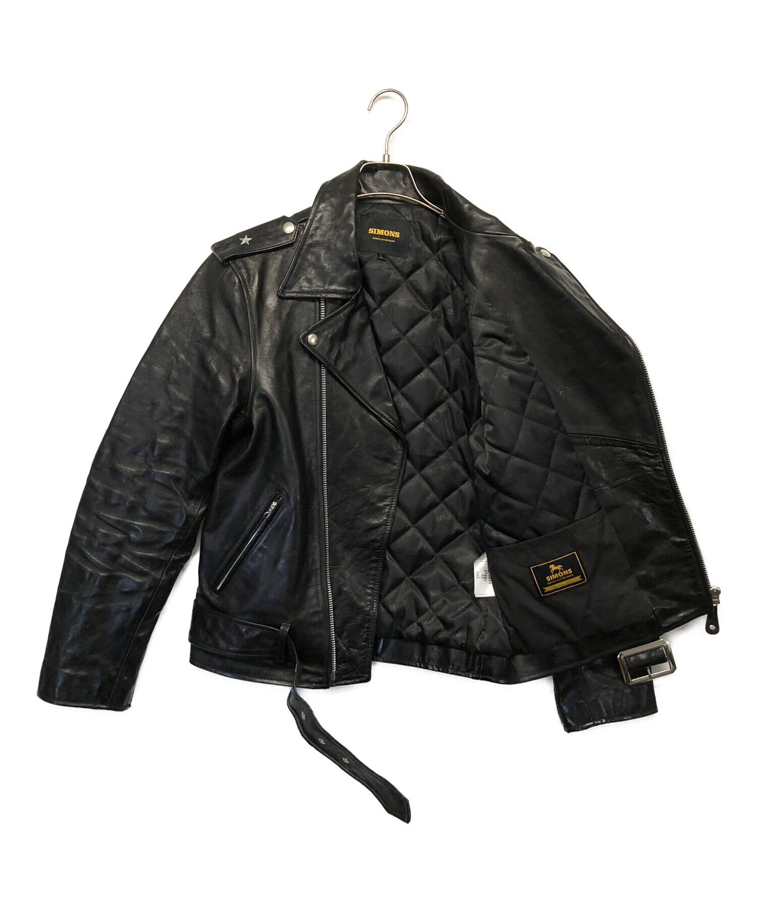 中古・古着通販】Simmons (シモンズ) レザージャケット ブラック