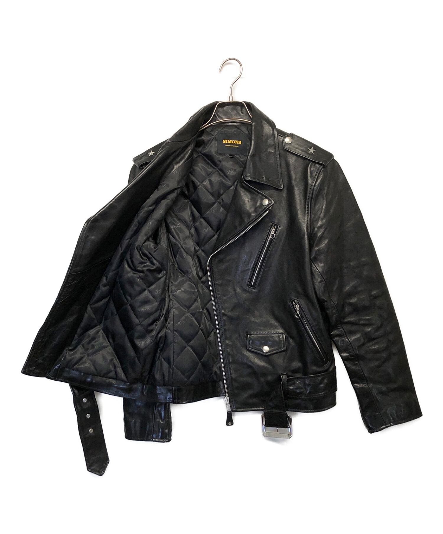 中古・古着通販】Simmons (シモンズ) レザージャケット ブラック