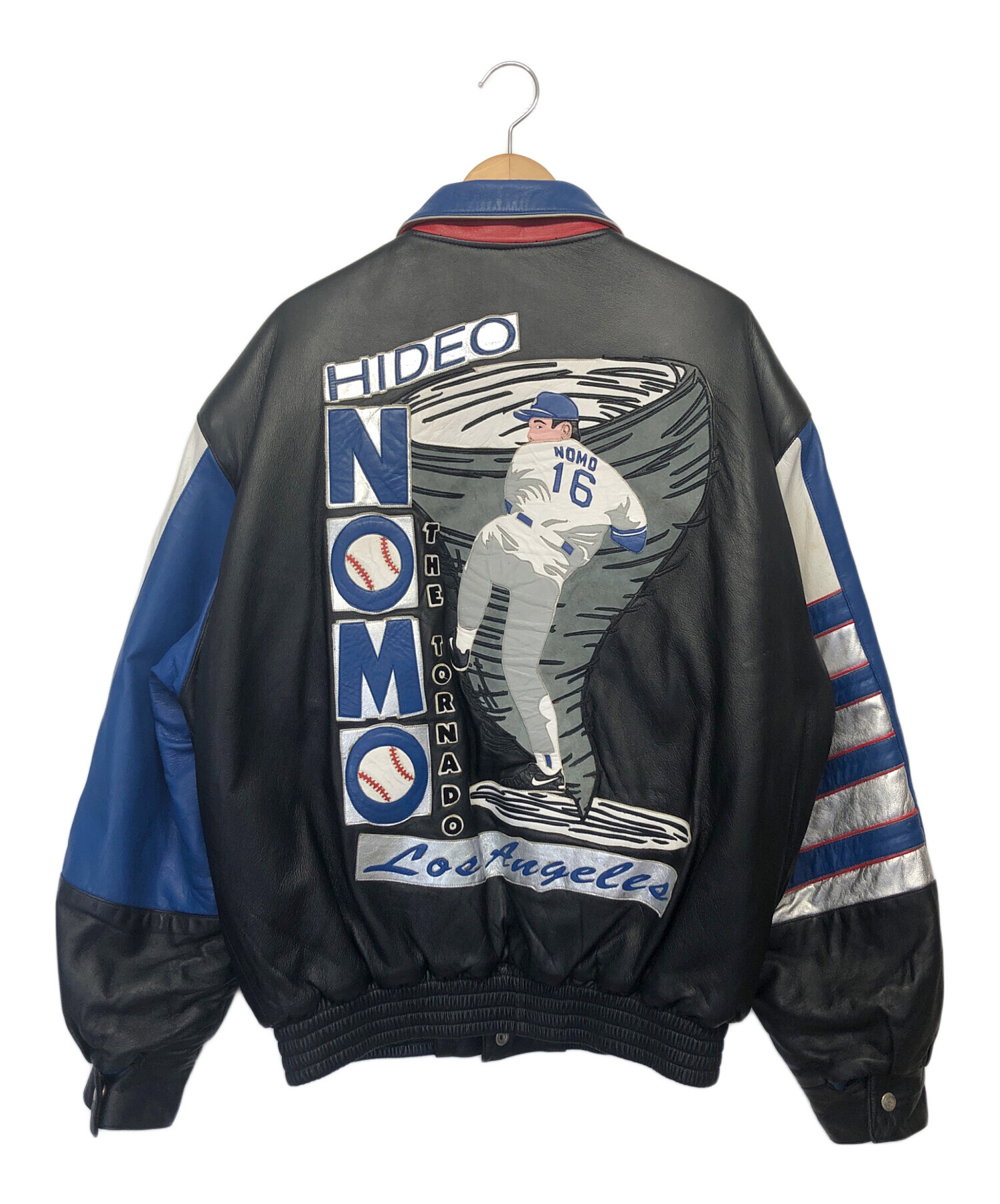 N*B様 レザージャケット 古着 中古・古着通販】B-1st (B-1st) レザージャケット ブルー×ブラック