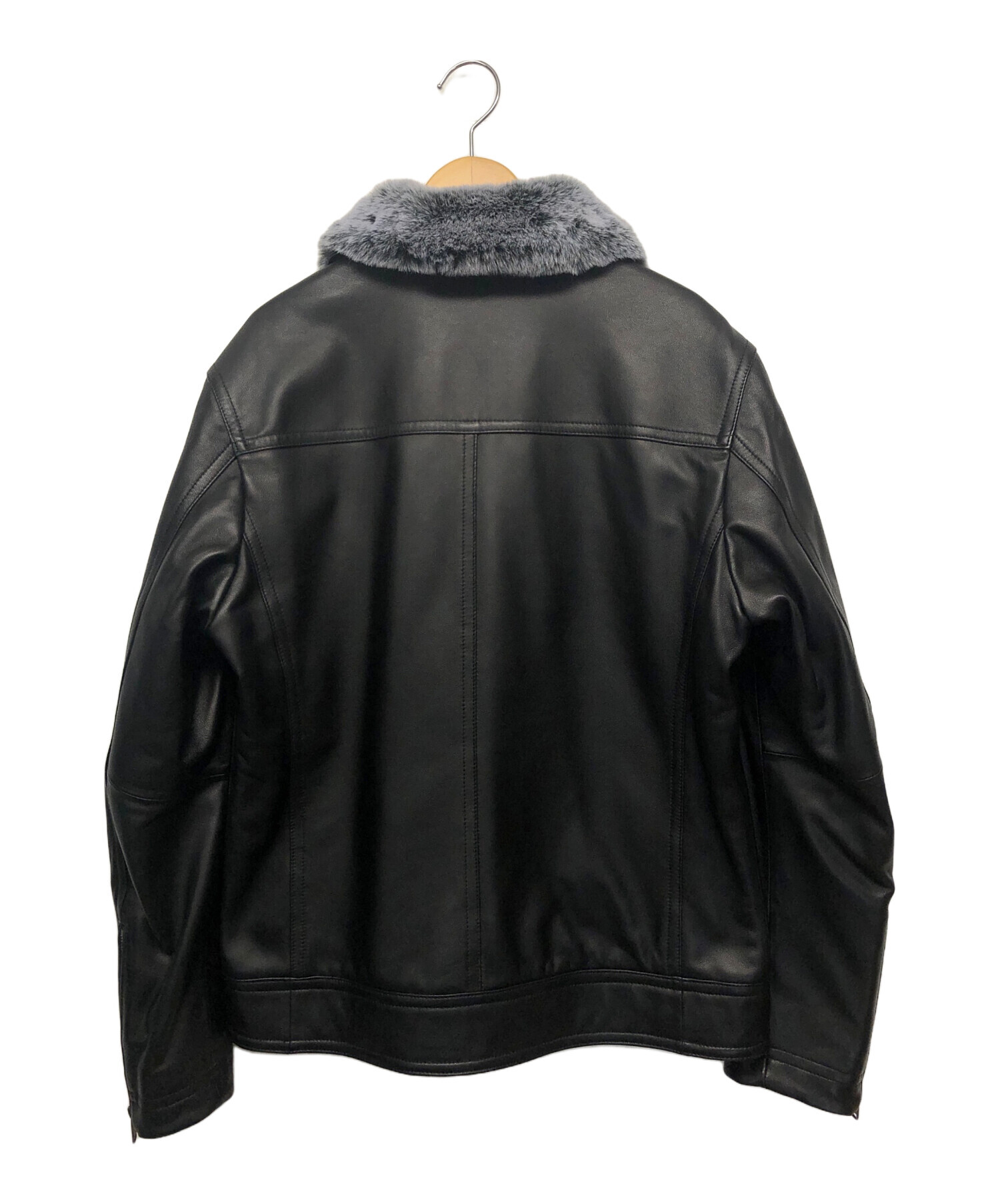 ブラックレーベルクレストブリッジ ダブルライダース ラムレザー L