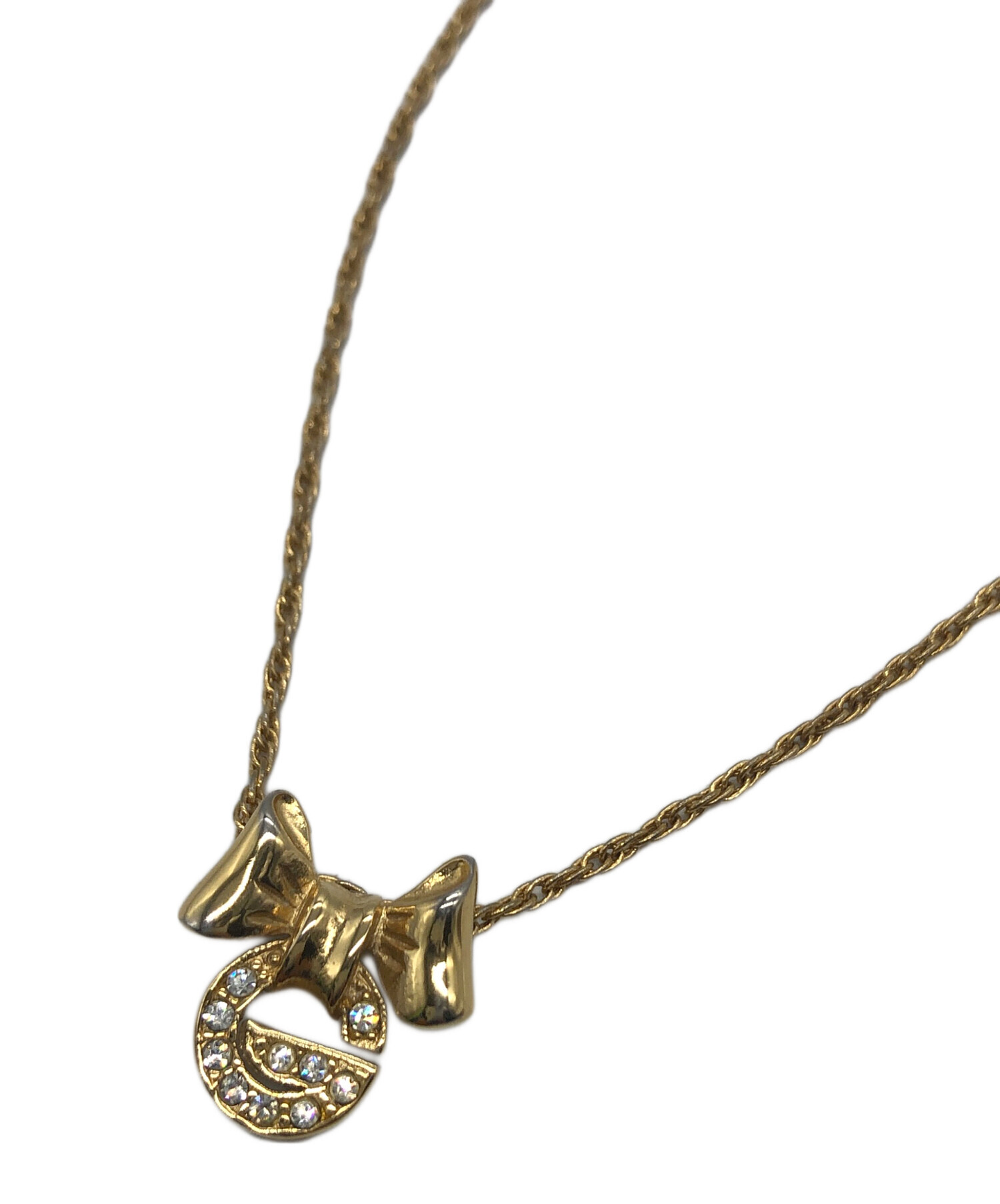 GIVENCHY ジバンシー ネックレス ゴールド メッシュ ツイスト リボン Givenchy ゴールド リボン付きネックレス GIVENCHY ジバンシー