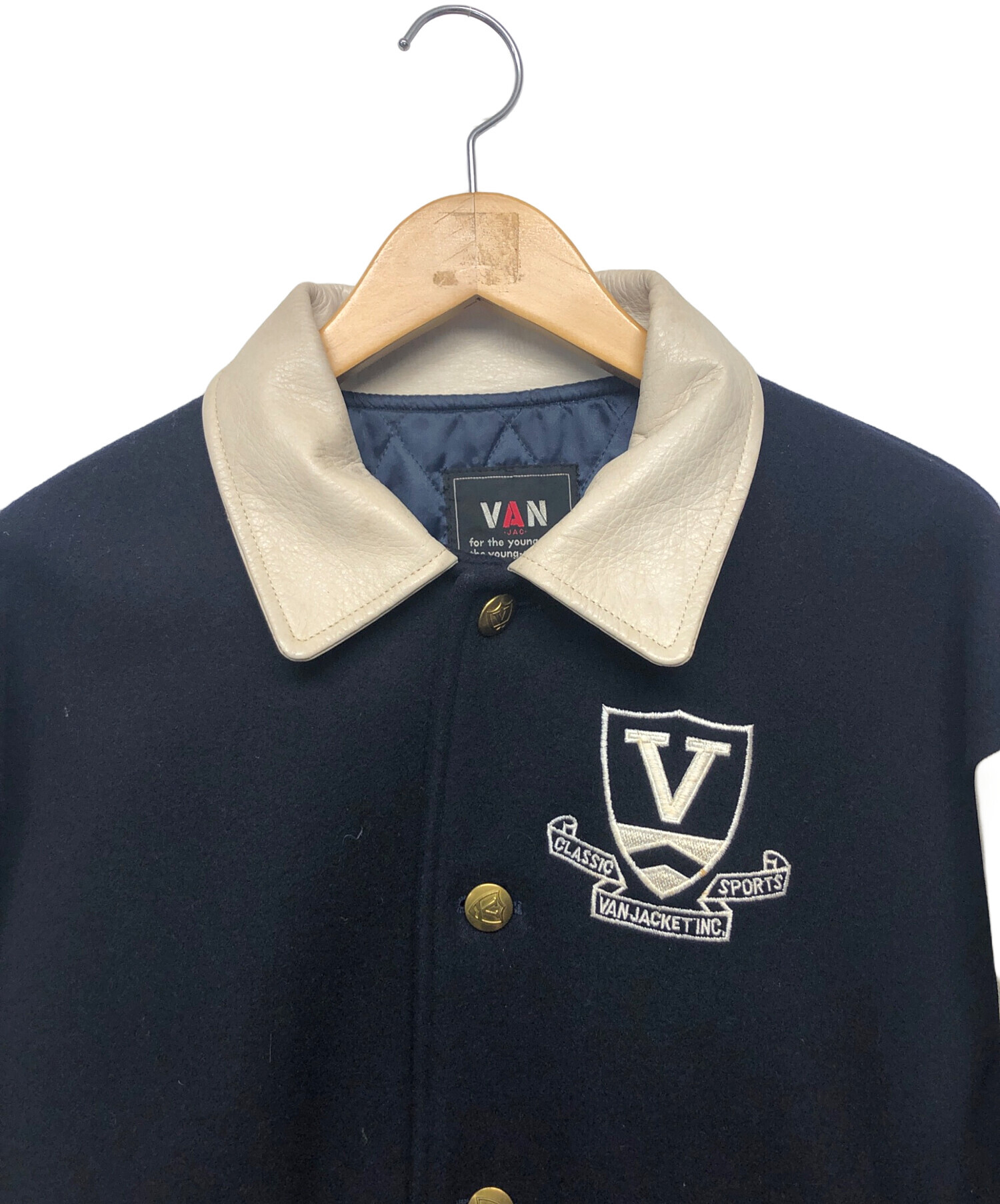 VAN jac Classic Sports スタジャン ネイビー/ホワイト VAN スタジャン ネイビー&ホワイト VAN jac ネイビー スタジャン