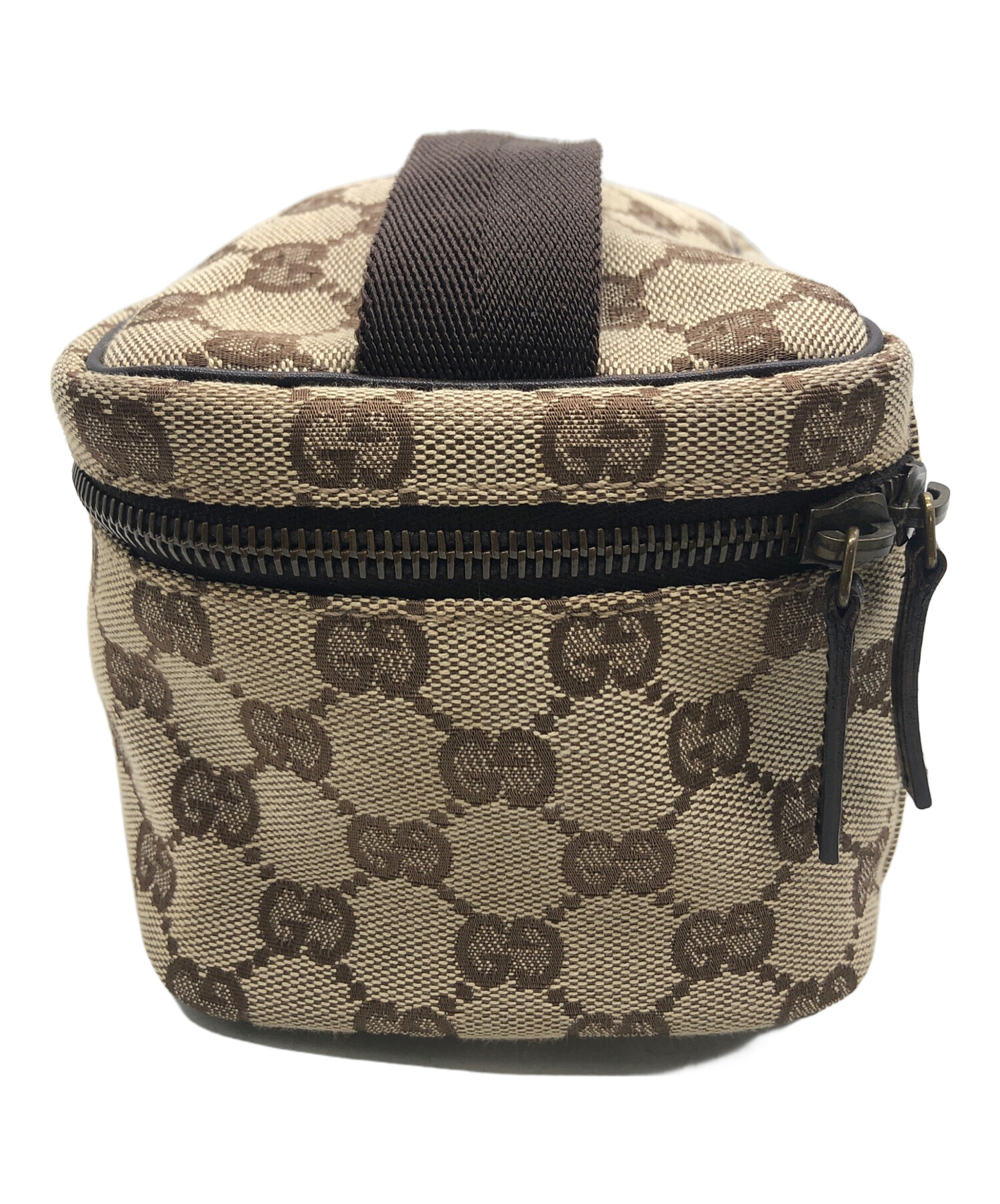 中古・古着通販】GUCCI (グッチ) バニティポーチ ブラウン×ベージュ