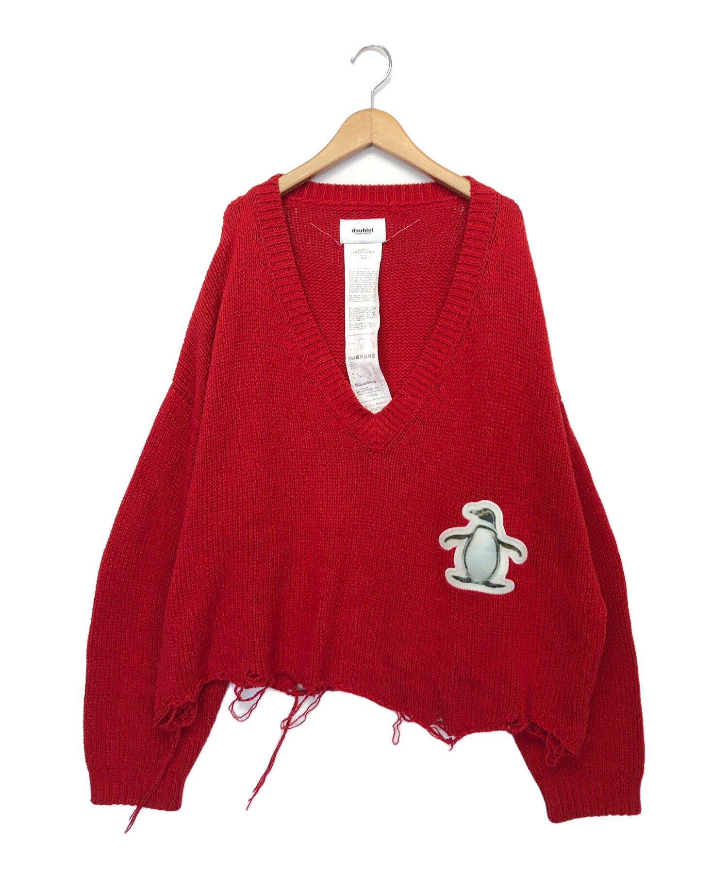 doublet 赤 グラフィックトレーナー 中古・古着通販】doublet (ダブレット) 3Dパッチカットオフプル