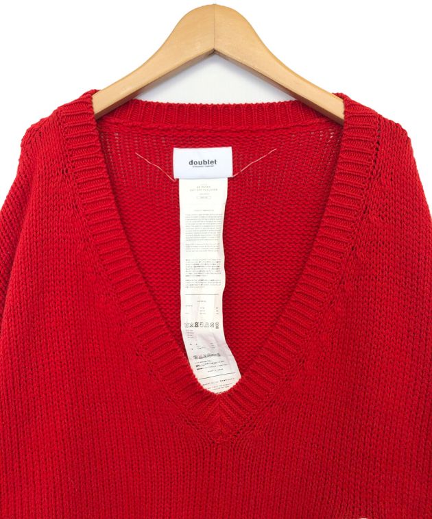 doublet 赤 グラフィックトレーナー 中古・古着通販】doublet (ダブレット) 3Dパッチカットオフプル
