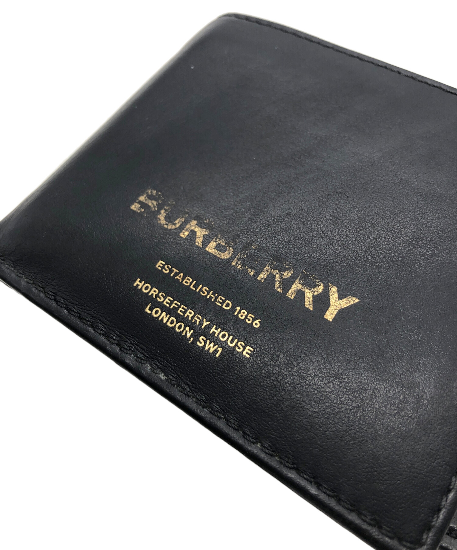 中古・古着通販】BURBERRY (バーバリー) ロゴプリント2つ折り財布