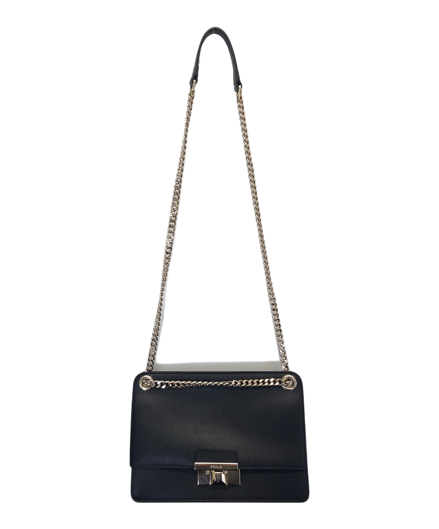 中古・古着通販】FURLA (フルラ) チェーンショルダーバッグ ブラック