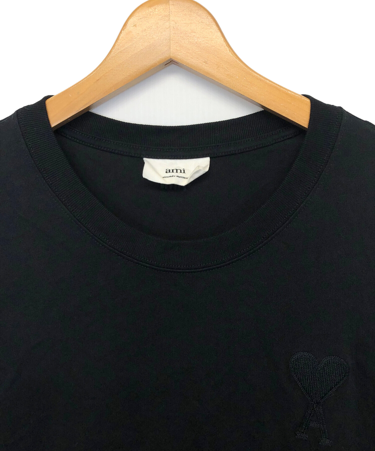 中古・古着通販】ami (アミ) 半袖Tシャツ ブラック サイズ:L｜ブランド 