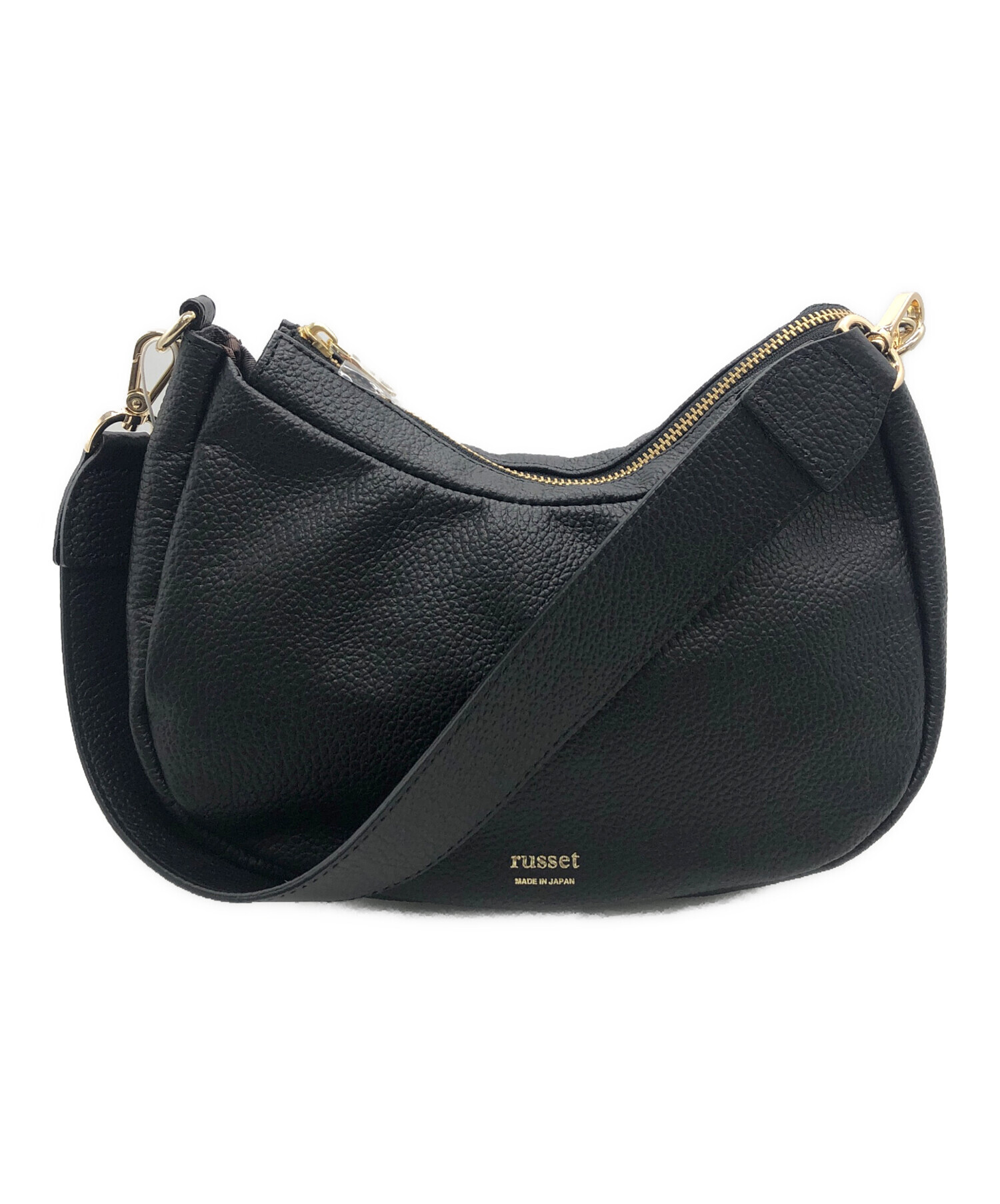russet ハーフムーンバッグ　ブラック russet ハーフムーンバッグ ブラック 中古・古着通販】russet