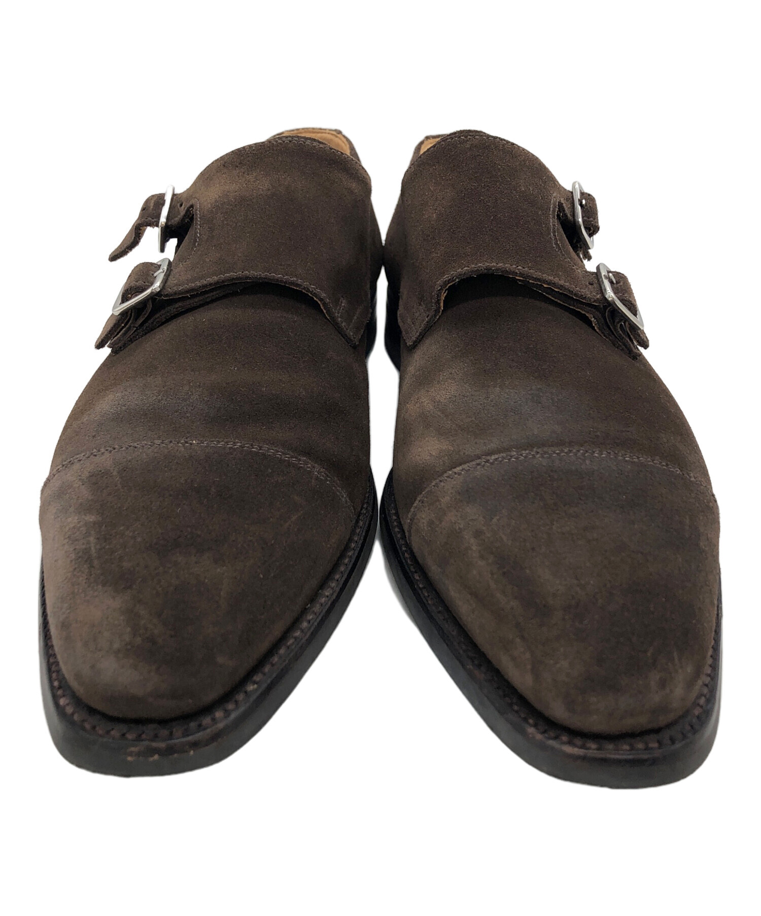 CROCKETT & JONES ブラック ダブルモンクストラップ 9E クロケット