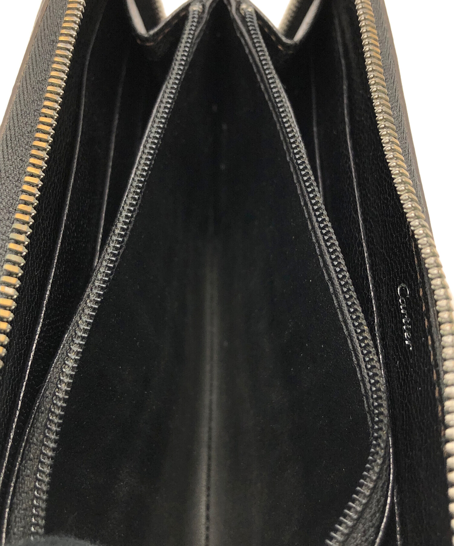 Cartier ブラック 長財布　ほとんど未使用 カルティエ 長財布 マルチェロ ラウンドファスナー レザー Cartier 黒