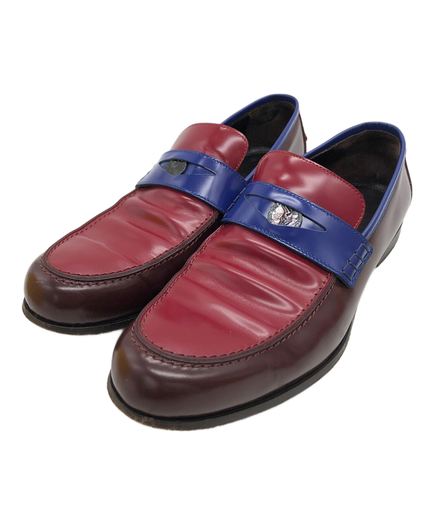 中古・古着通販】JIMMY CHOO (ジミーチュウ) ローファー レッド×ブルー