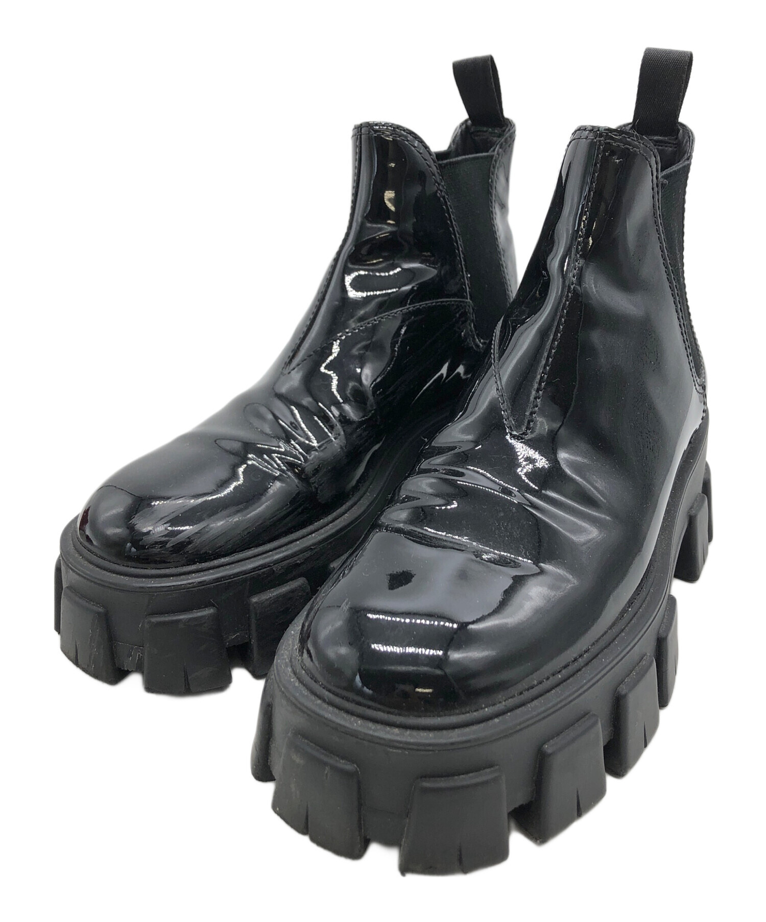 中古・古着通販】PRADA (プラダ) サイドゴアブーツ ブラック サイズ