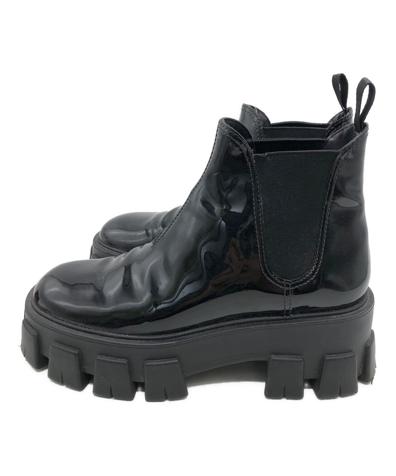 中古・古着通販】PRADA (プラダ) サイドゴアブーツ ブラック サイズ