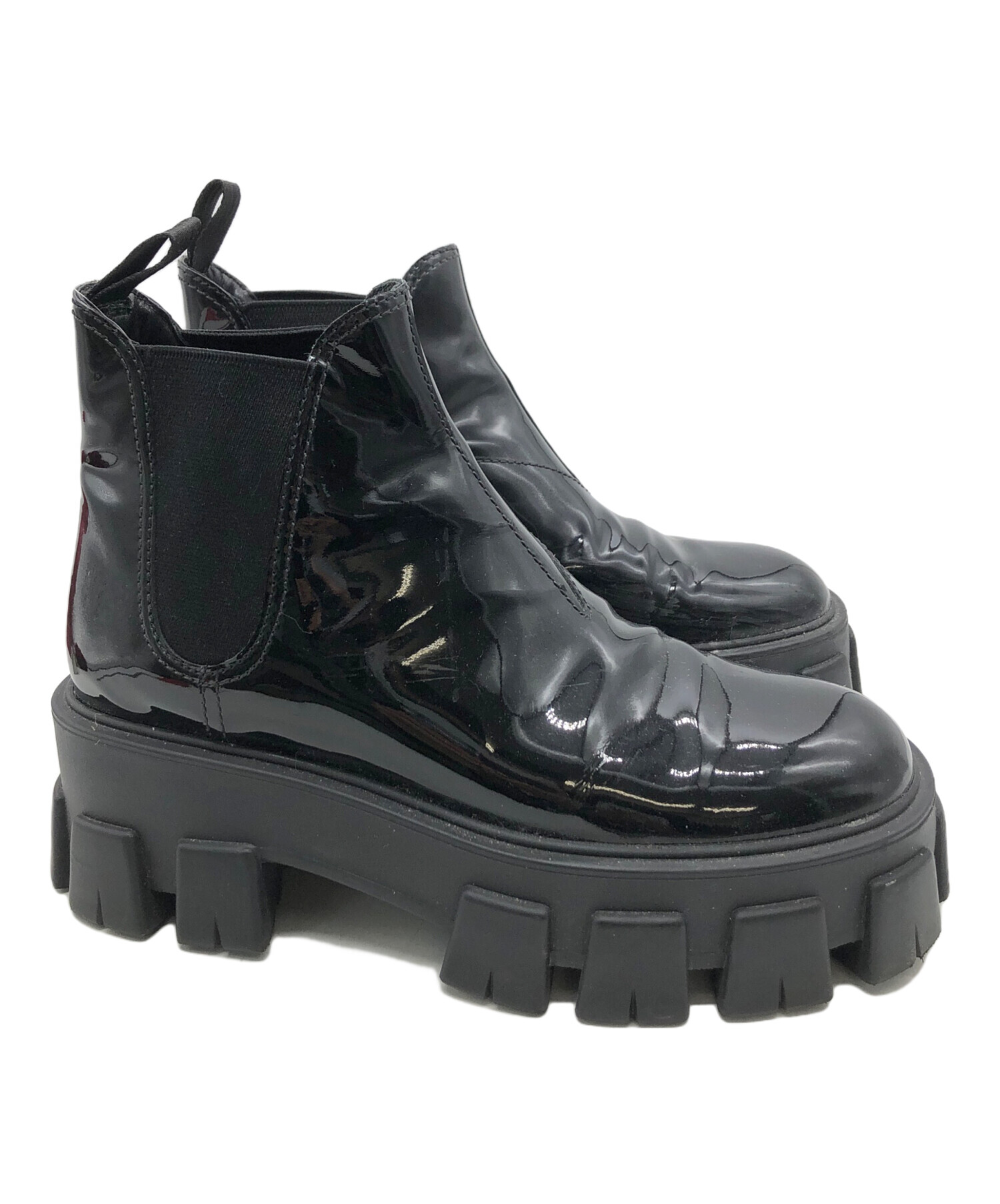 中古・古着通販】PRADA (プラダ) サイドゴアブーツ ブラック サイズ