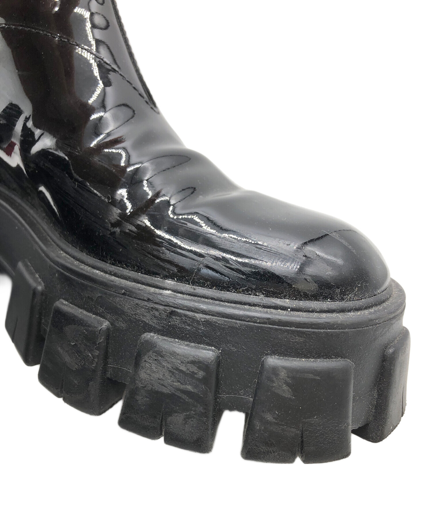 中古・古着通販】PRADA (プラダ) サイドゴアブーツ ブラック サイズ