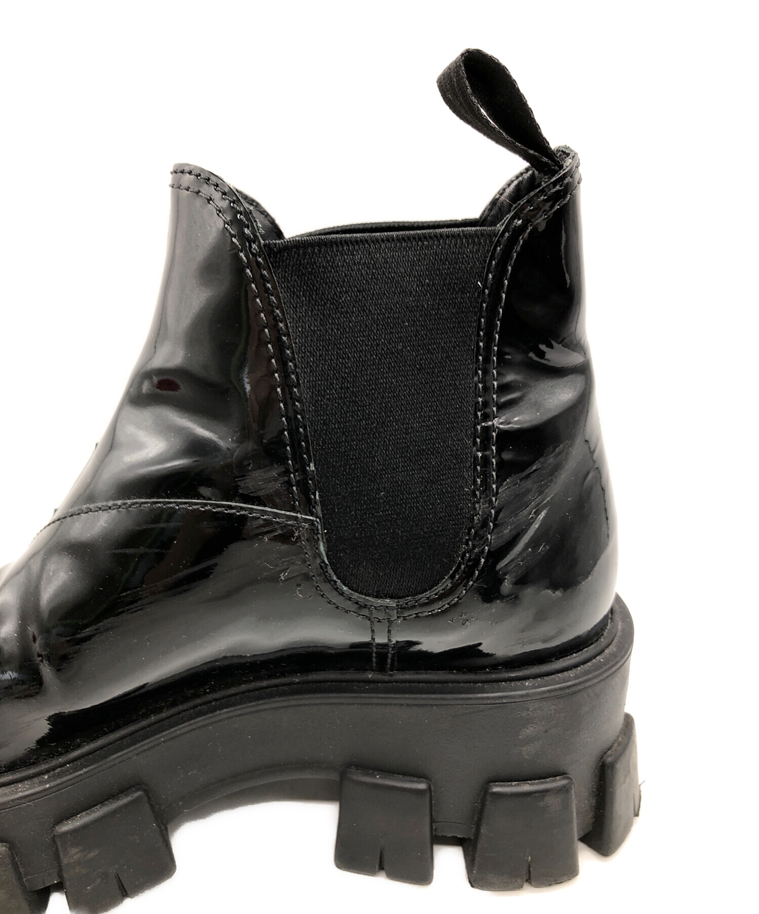 中古・古着通販】PRADA (プラダ) サイドゴアブーツ ブラック サイズ