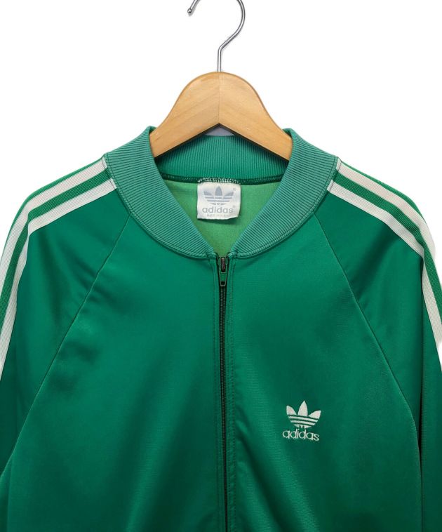 【美品】アディダストラックジャケット黄緑グリーンジャージ古着 adidas - XL希少】アディダス刺繍トラックジャケット古着ジャージ緑