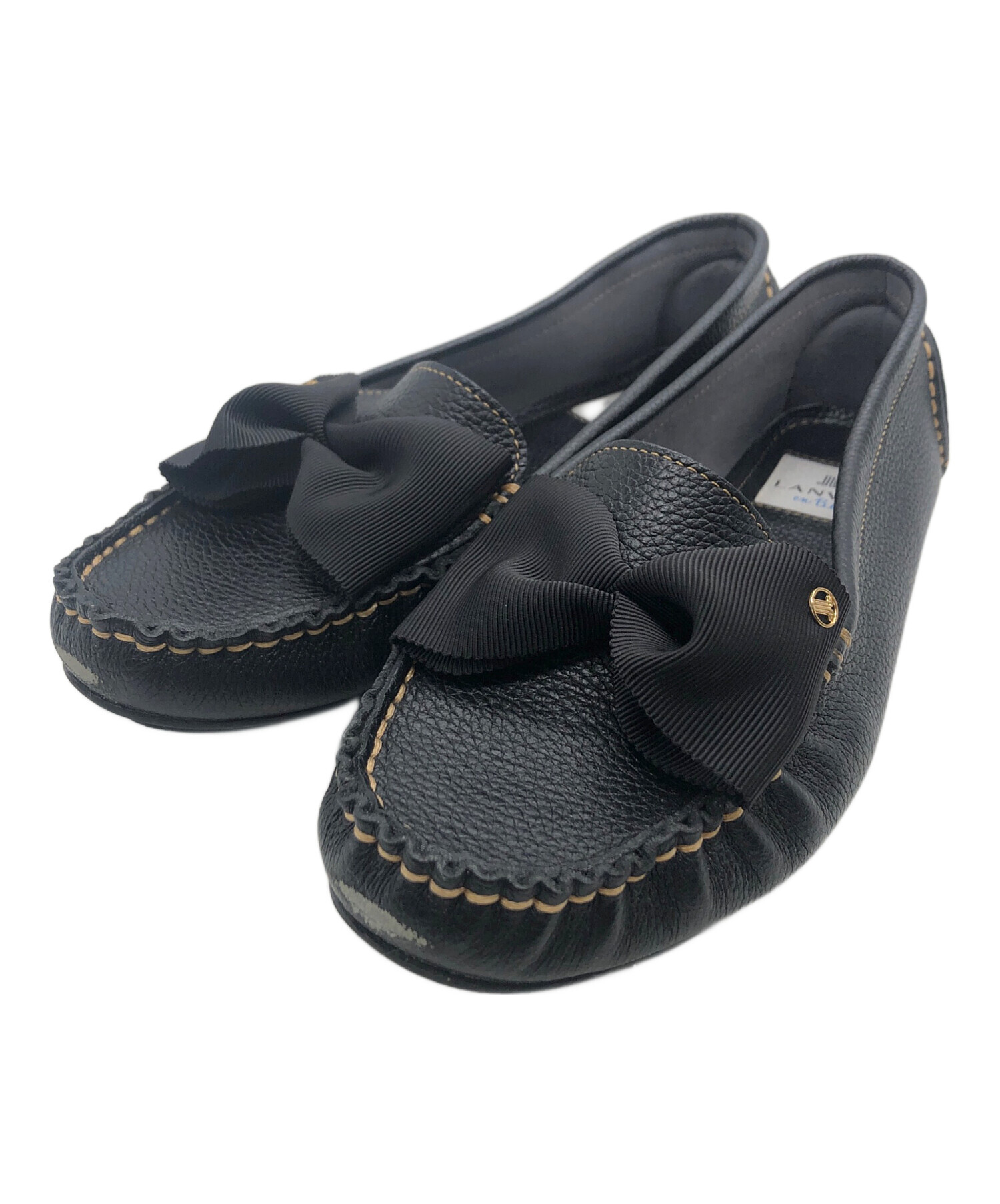 【未使用品】ランバンオンブルー レザー ローファー ブラック 中古・古着通販】LANVIN en Bleu (ランバンオンブルー) ローファー