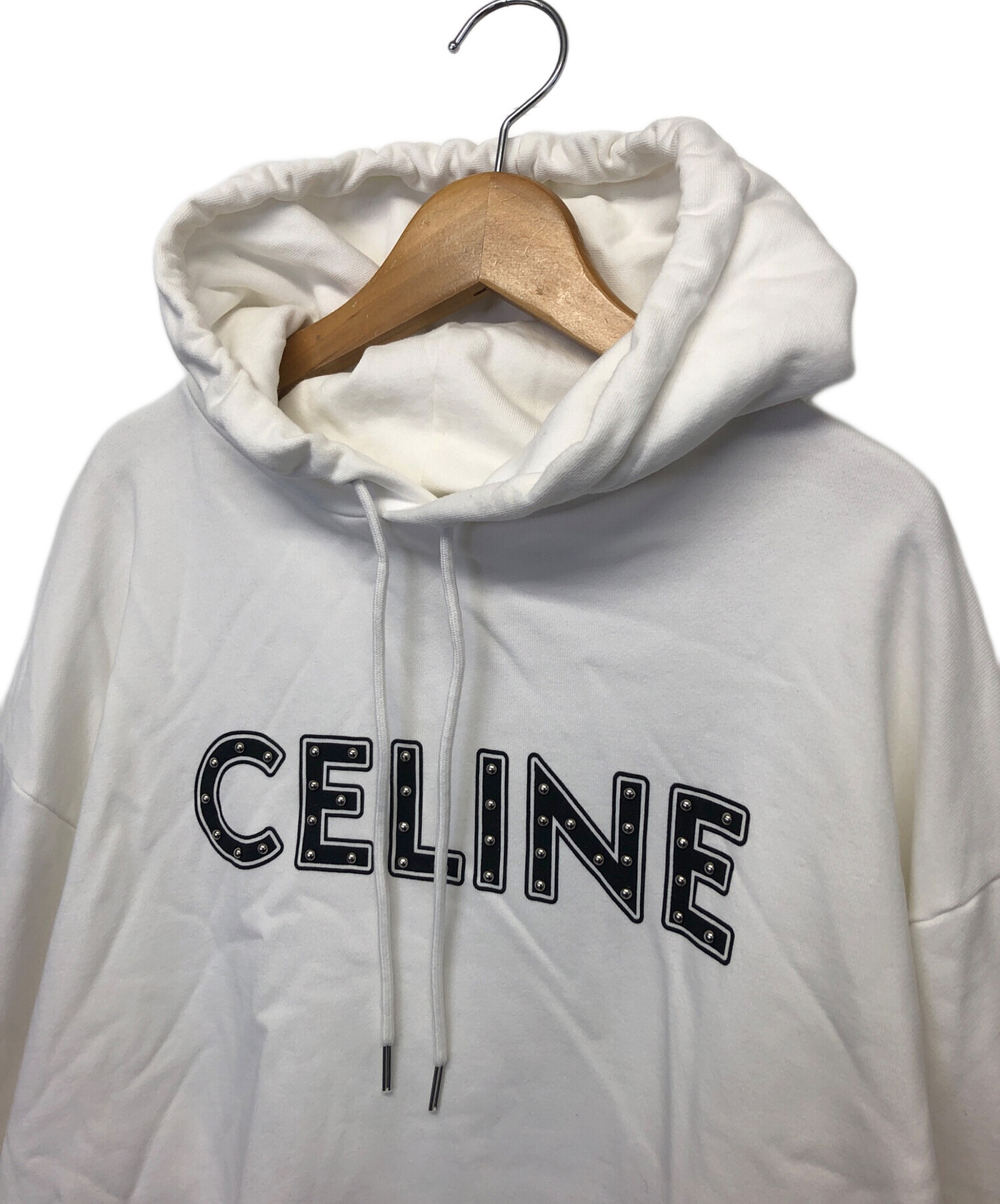 中古・古着通販】CELINE (セリーヌ) プルオーバーパーカー ホワイト