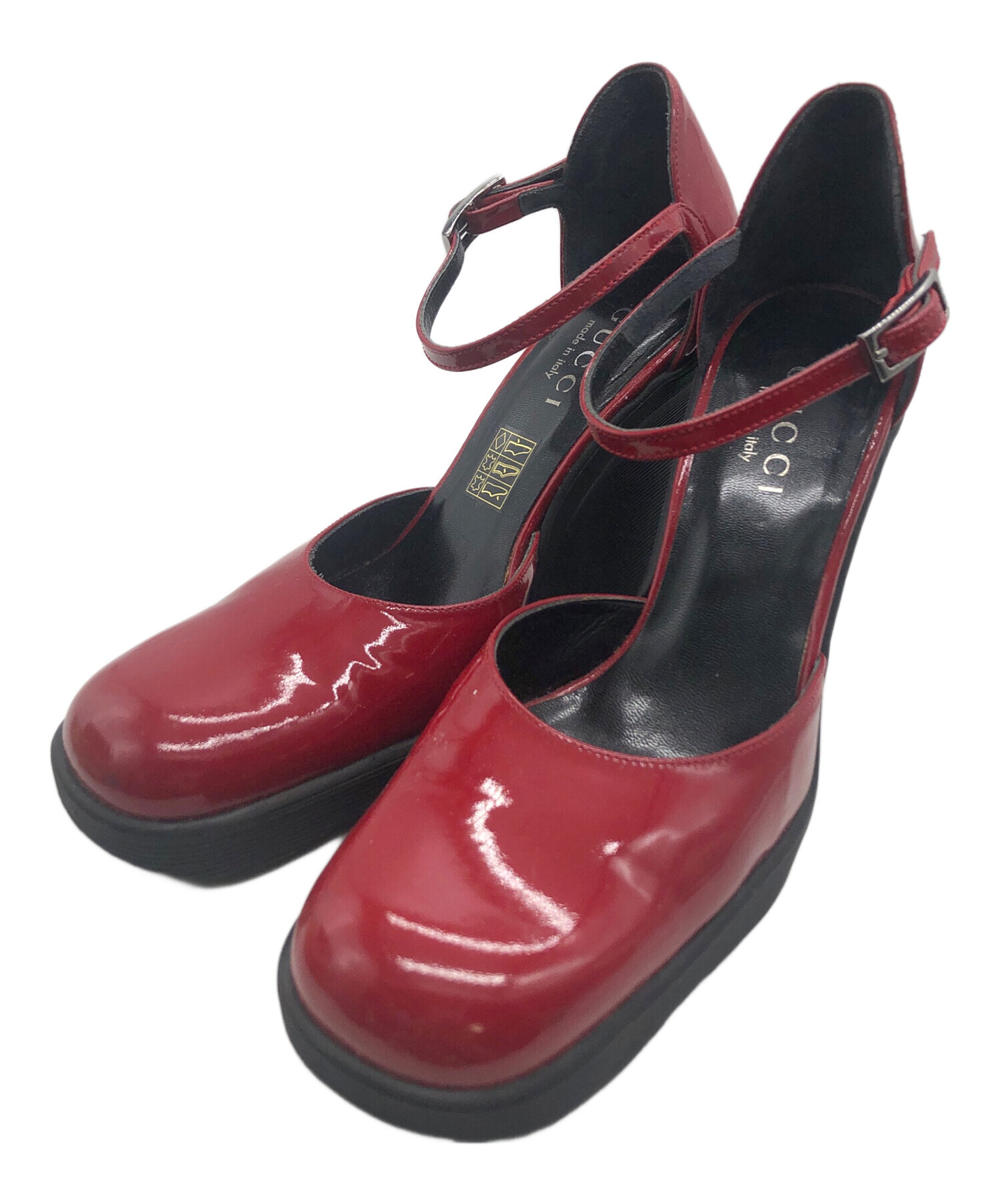 中古・古着通販】GUCCI (グッチ) パンプス レッド サイズ:38｜ブランド