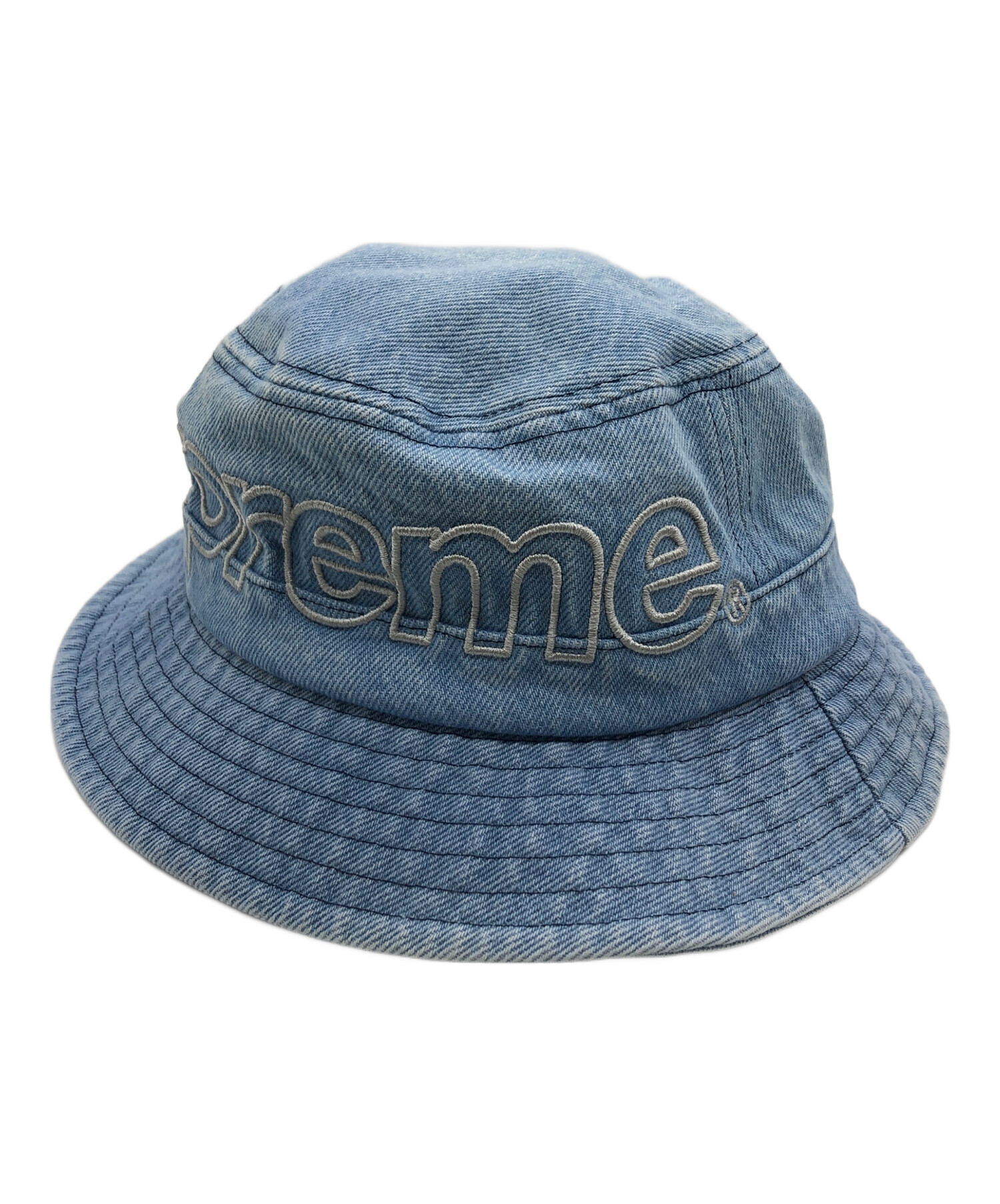 SUPREME デニム バケットハット 帽子 Fat Tip Jacquard Denim Crusher