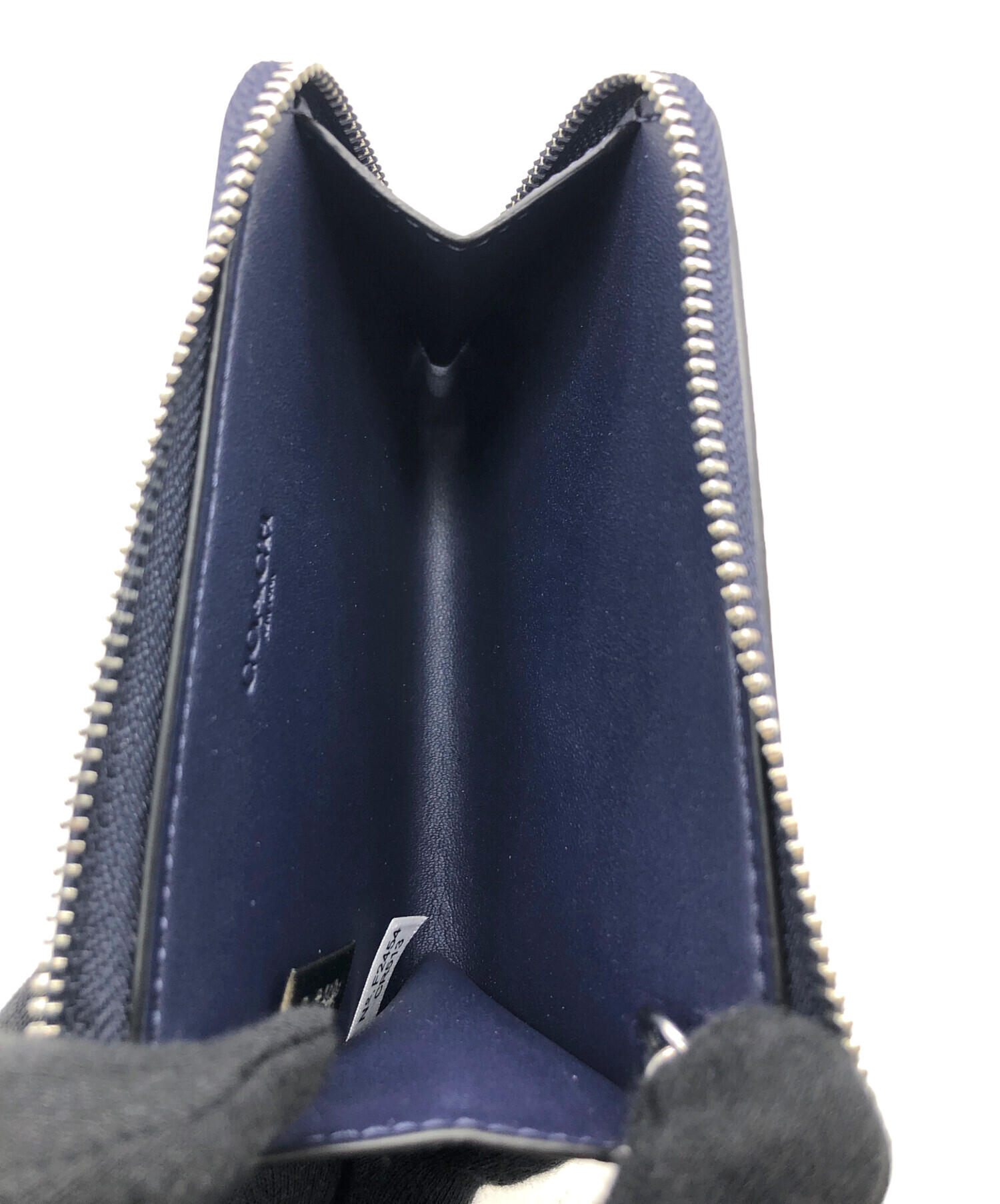 中古・古着通販】COACH (コーチ) Lジップキーケース ネイビー