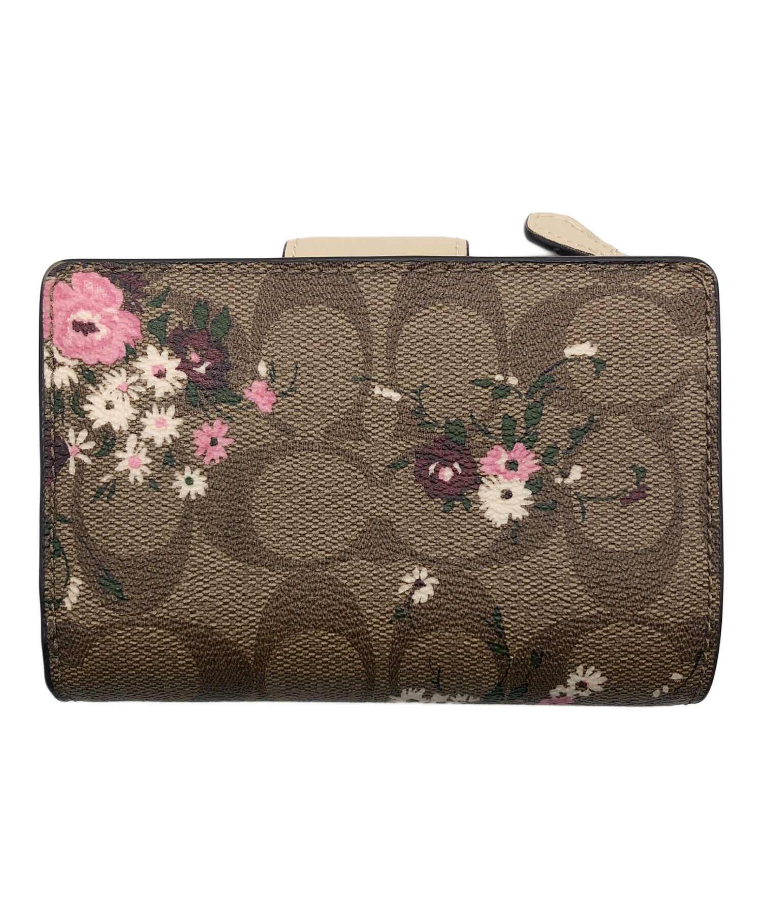 COACH 二つ折り財布 ブラウン/ピンク COACH 二つ折り財布 ブラウン