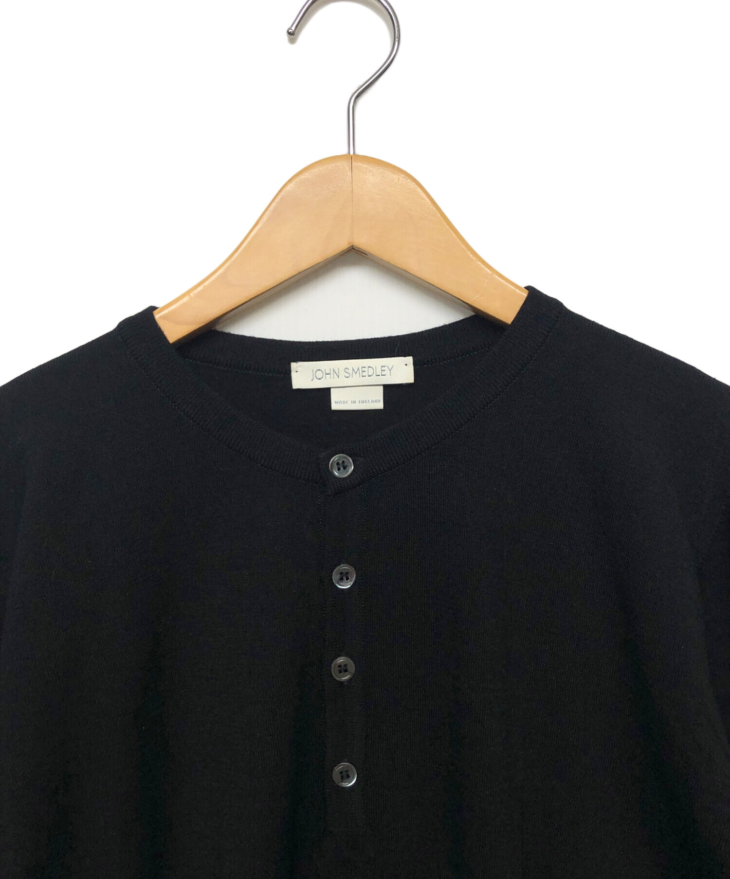 未使用JOHN SMEDLEY men's BIGI別注ニットブラック 中古・古着通販】JOHN SMEDLEY (ジョンスメドレー) ヘンリーネック