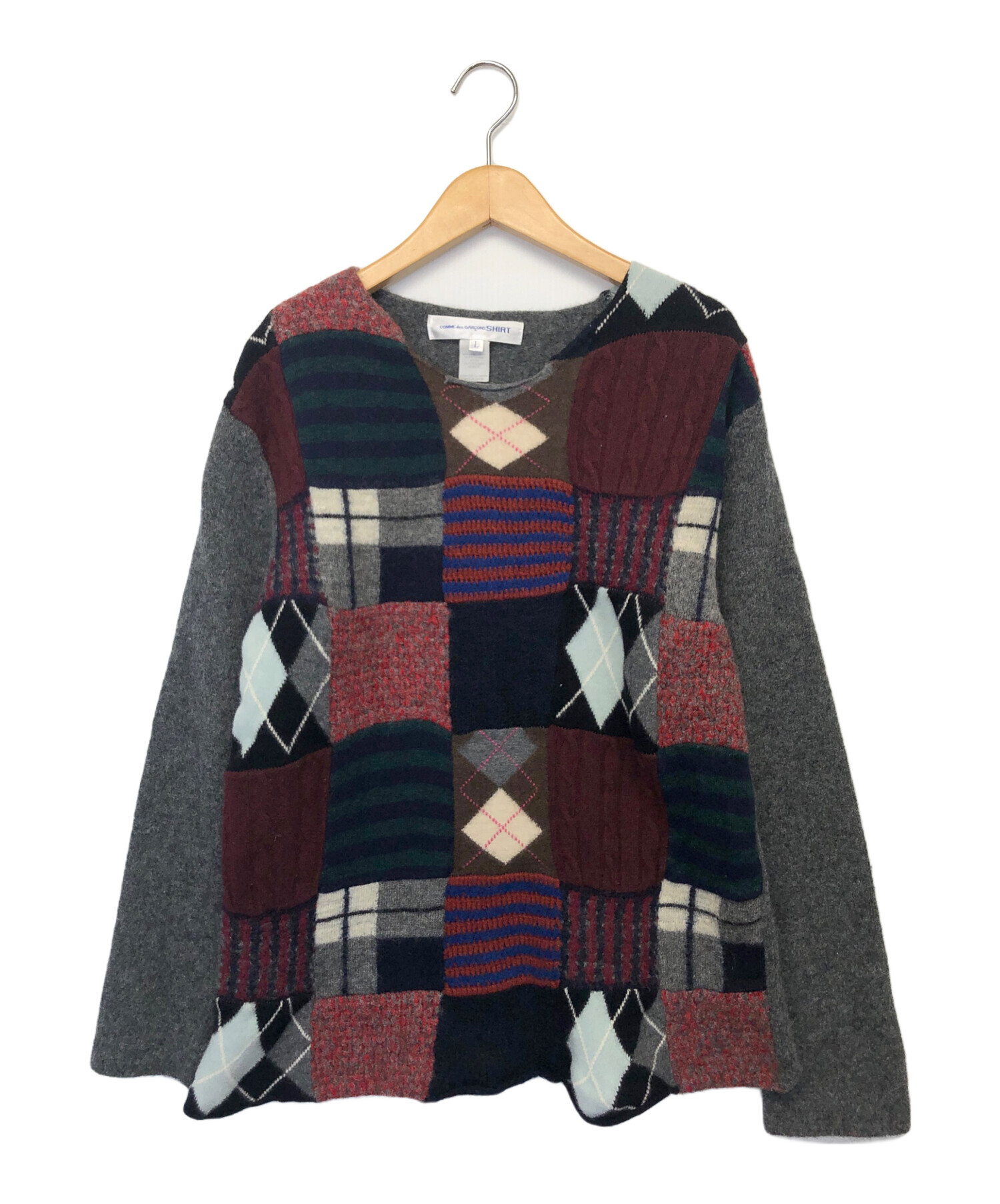 h*n様 COMME des GARÇONS SHIRT パッチワークニット X 中古・古着通販】COMME des GARCONS SHIRT (コムデギャルソンシャツ