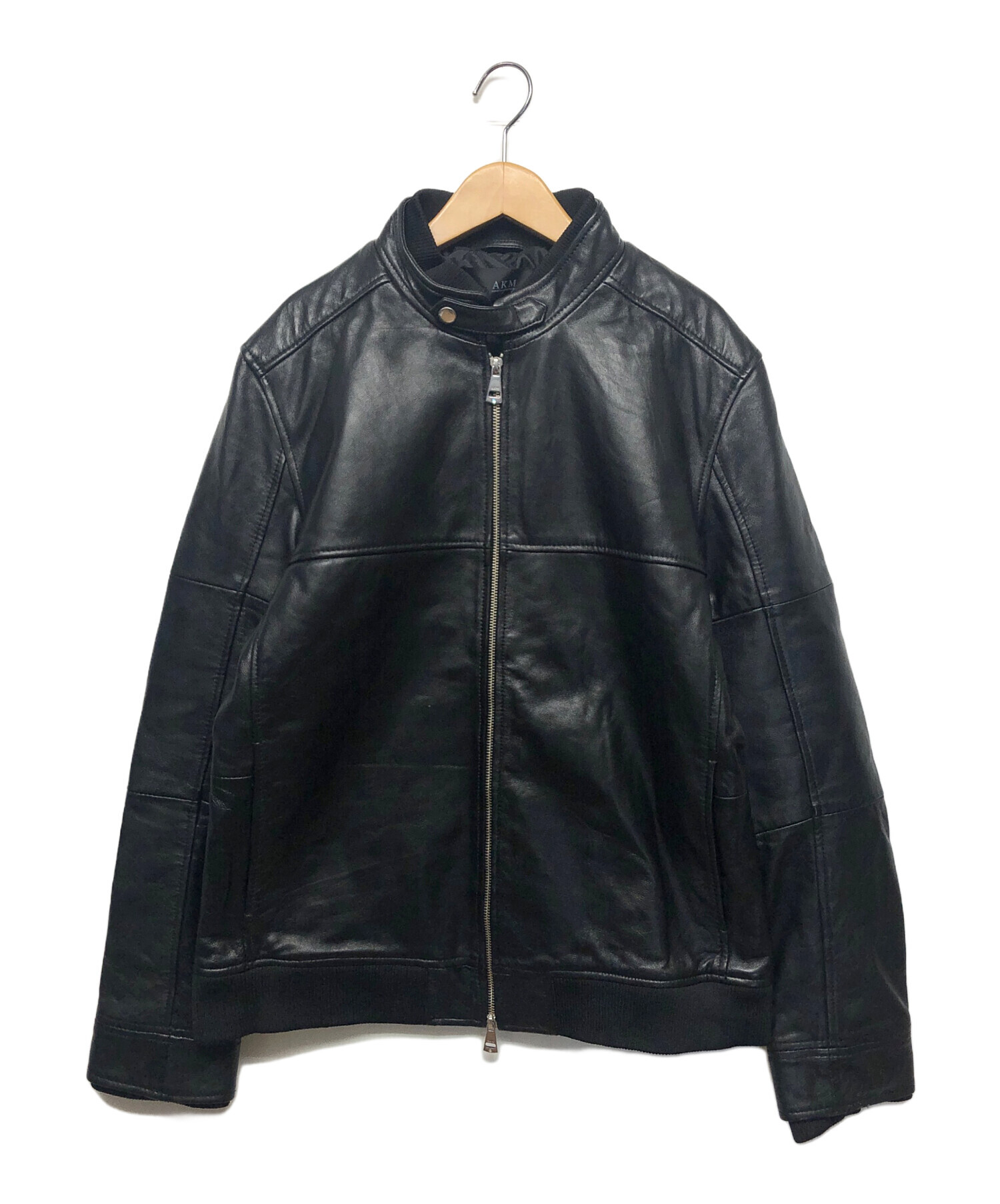 【値下げ中】【AKM】ラムレザージャケット タグ付き　黒 値下げ中】【AKM】ラムレザージャケット タグ付き黒