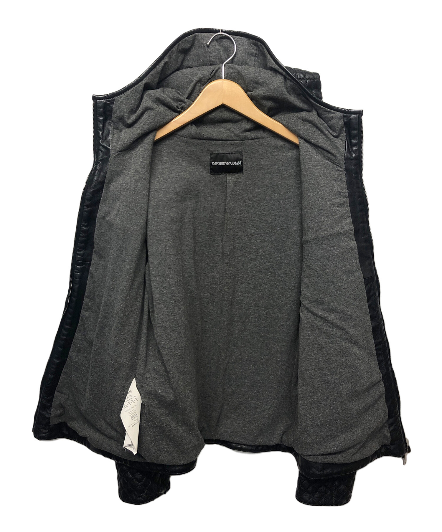 【美品】ARMANI アルマーニ ジャケット ラムレザー スパンコール ARMANI 【ドンドン見直し】美品□2017年製 黒タグ エンポリオ