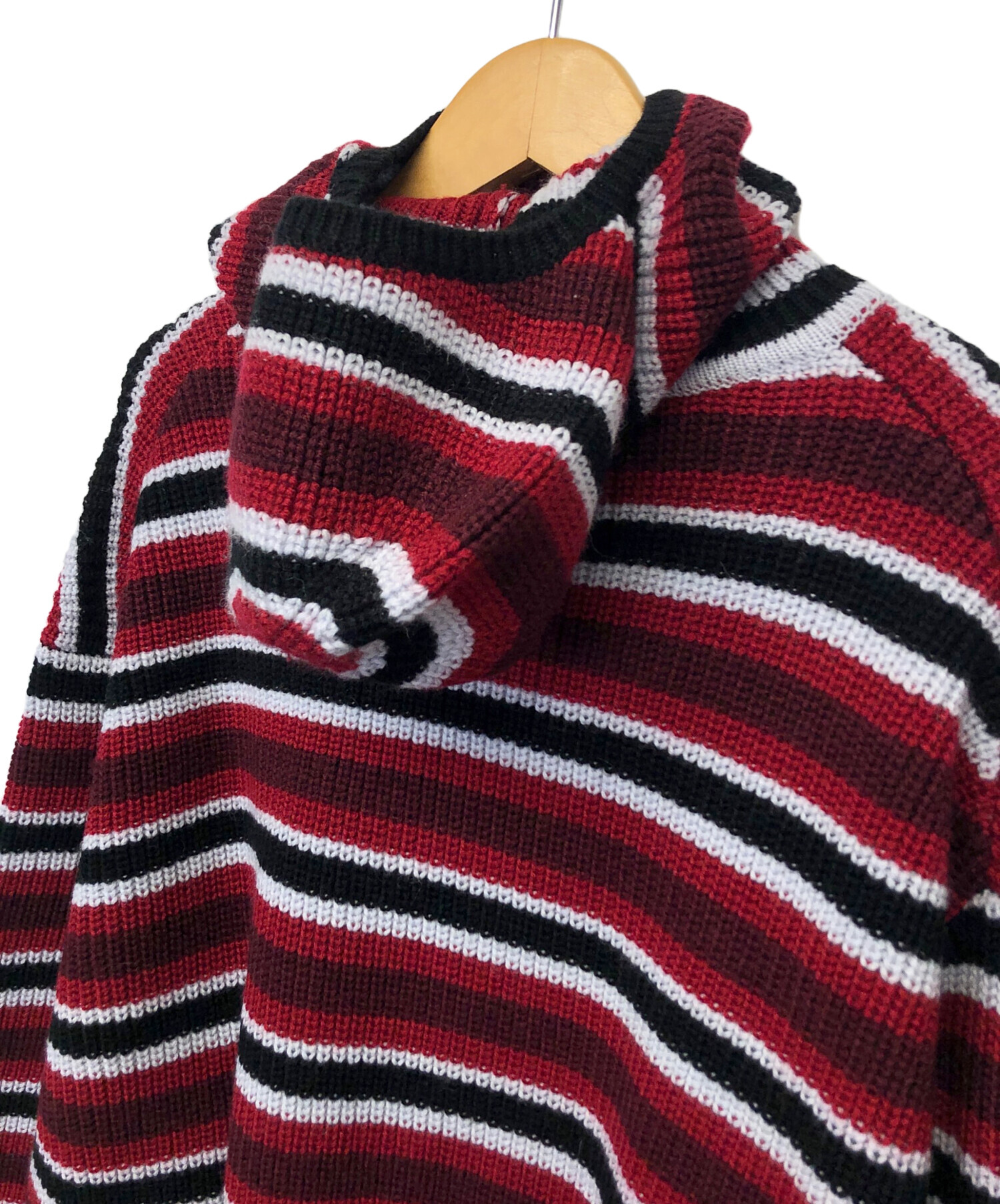 Supreme ニットパーカー L 黒/赤 23 reonard_1-240001235575