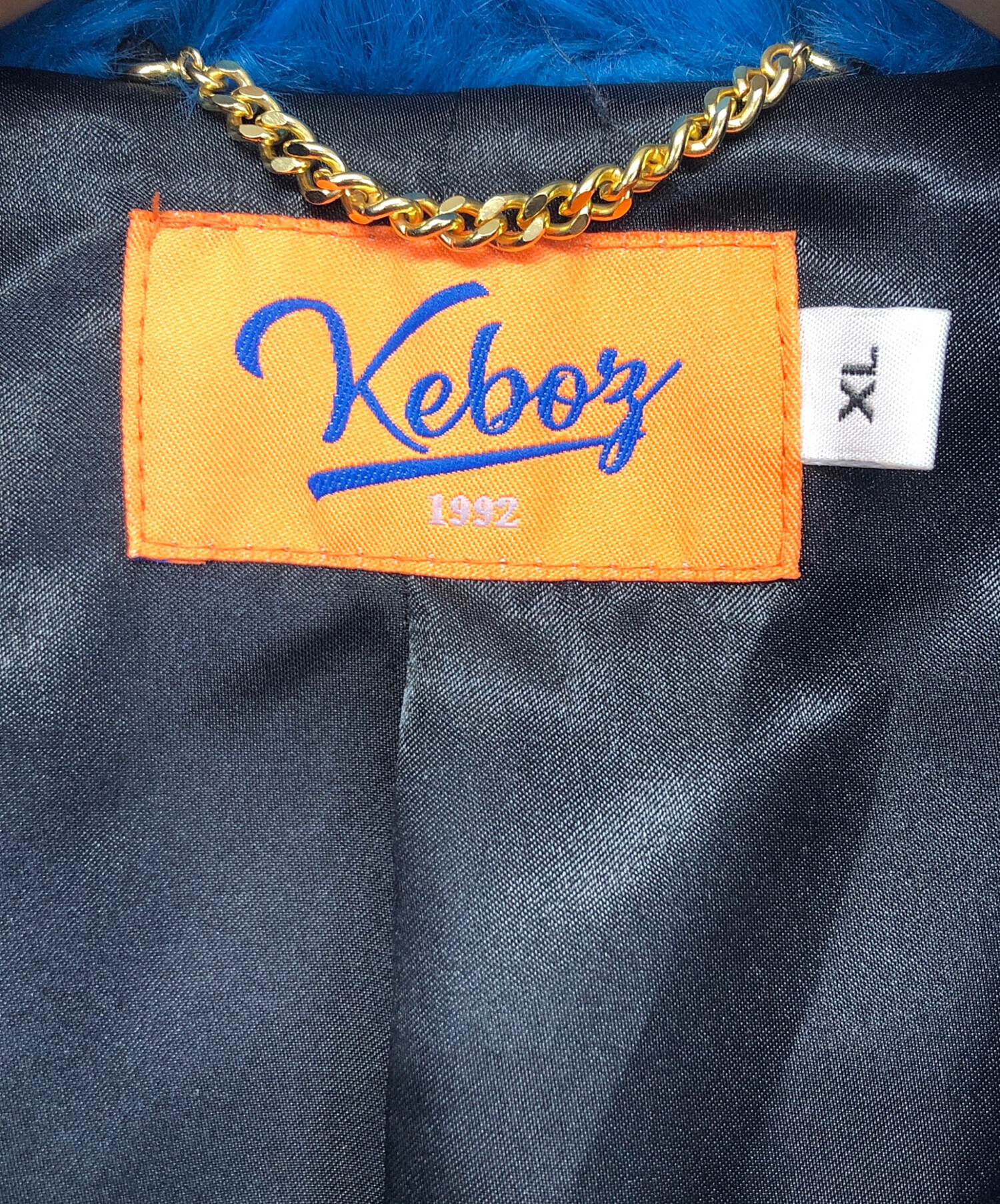 中古・古着通販】KEBOZ (ケボズ) ファーコート ブルー サイズ:XL 