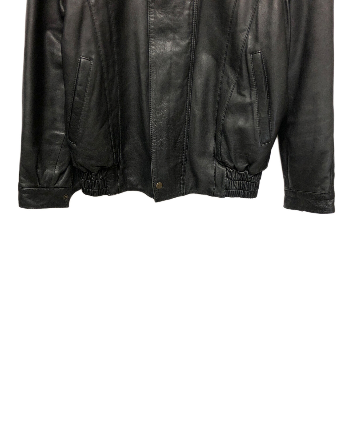 中古・古着通販】LANCEL (ランセル) レザージャケット ブラック サイズ